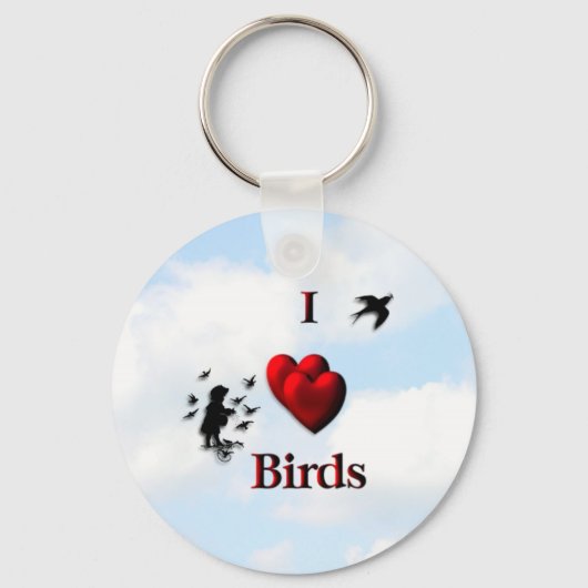 I Heart Birds / Feed the Birds Sleutelhanger (Voorkant)