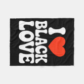 I Heart Black Love Couple Matching Couples African Fleece Deken (Voorkant (Horizontaal))