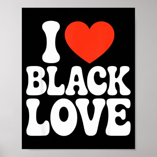 I Heart Black Love Couple Matching Couples African Poster (Voorkant)