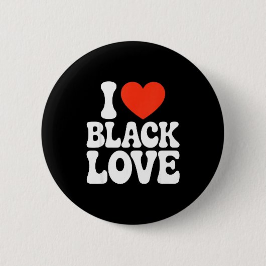 I Heart Black Love Couple Matching Couples African Ronde Button 5,7 Cm (Voorkant)