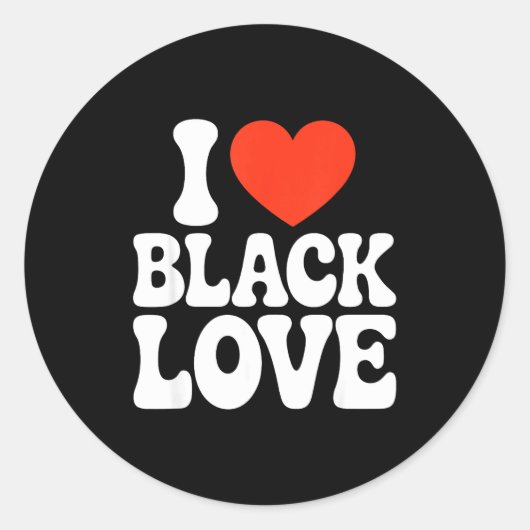 I Heart Black Love Couple Matching Couples African Ronde Sticker (Voorkant)
