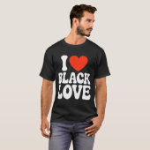 I Heart Black Love Couple Matching Couples African T-shirt (Voorkant volledig)