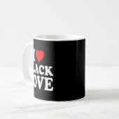 I Heart Black Love Cute Matching Couples African A Koffiemok (Voorkant links)