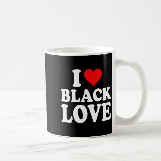 I Heart Black Love Cute Matching Couples African A Koffiemok (Rechts)