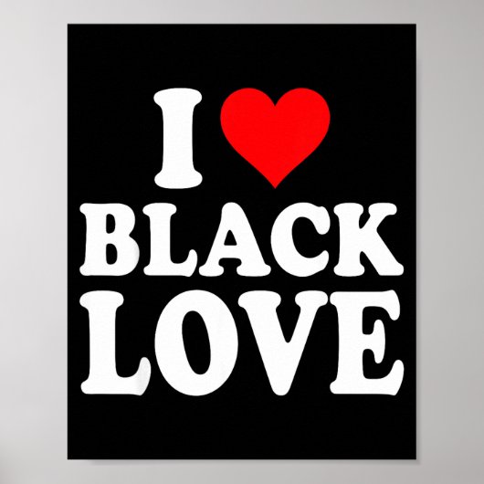 I Heart Black Love Cute Matching Couples African A Poster (Voorkant)