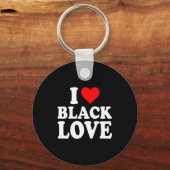 I Heart Black Love Cute Matching Couples African A Sleutelhanger (Voorkant)