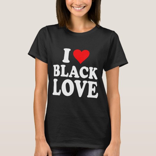I Heart Black Love Cute Matching Couples African A T-shirt (Voorkant)