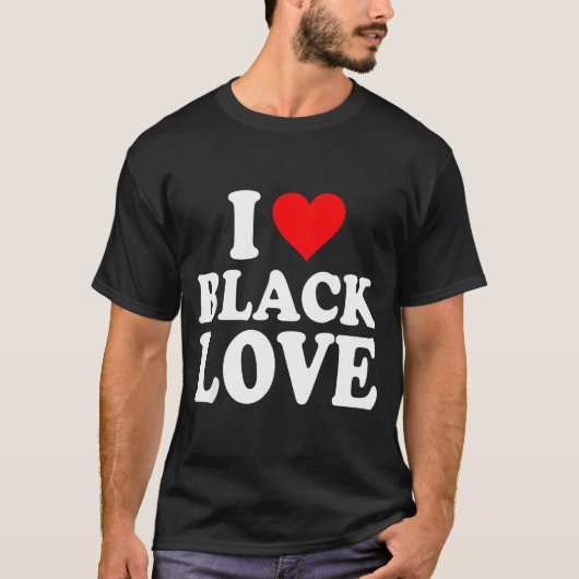 I Heart Black Love Cute Matching Couples African A T-shirt (Voorkant)