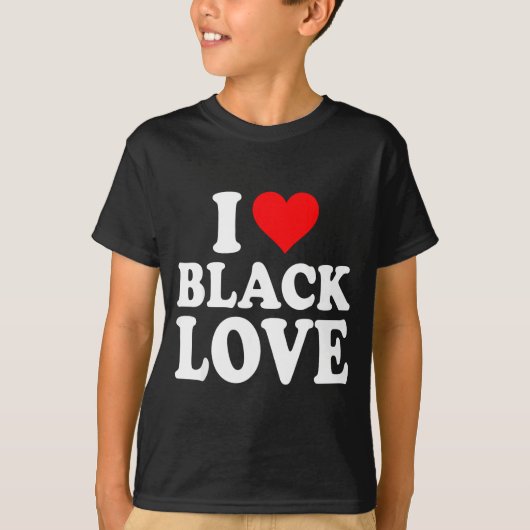 I Heart Black Love Cute Matching Couples African A T-shirt (Voorkant)