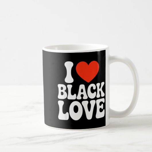 I Heart Black Love Koppel Matchende Paren Afrikaan Koffiemok (Rechts)