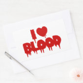 I HEART BLOED RECHTHOEKIGE STICKER (Envelop)