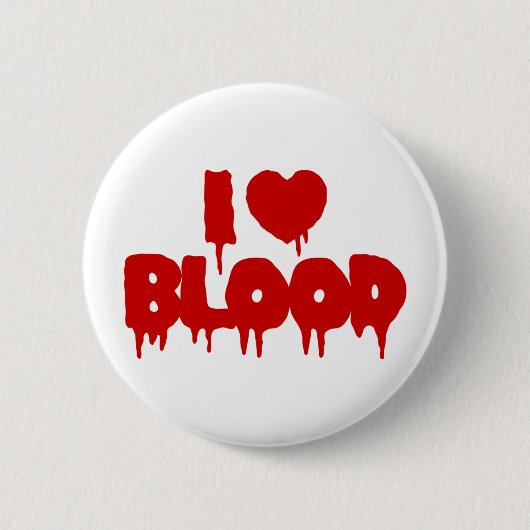 I HEART BLOED RONDE BUTTON 5,7 CM (Voorkant)