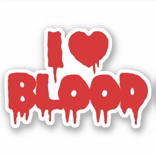 I HEART BLOED STICKER (Voorkant)