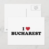 I Heart Bocharest Roemenië Briefkaart (Voorkant / Achterkant)