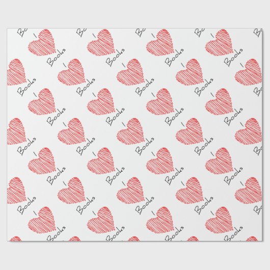 I Heart Books Cadeaupapier (Vlak)