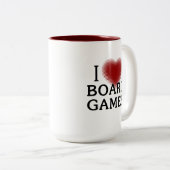 I Heart Bordspellen Tweekleurige Koffiemok (Voorkant rechts)