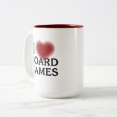 I Heart Bordspellen Tweekleurige Koffiemok (Voorkant links)