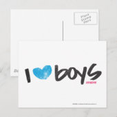 I Heart Boys Aqua Briefkaart (Voorkant / Achterkant)