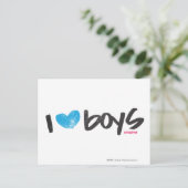 I Heart Boys Aqua Briefkaart (Staand voorkant)