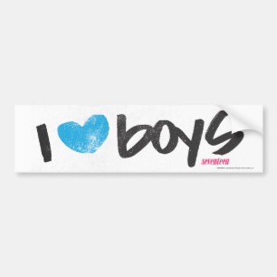 I Heart Boys Aqua Bumpersticker