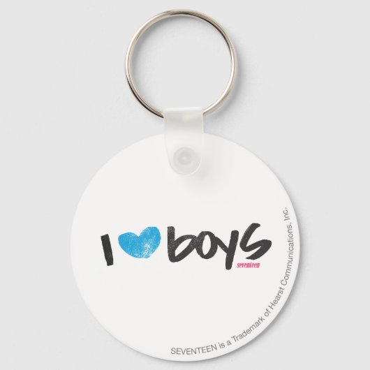 I Heart Boys Aqua Sleutelhanger (Voorkant)