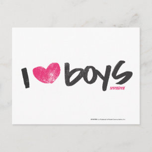 I Heart Boys Magenta Briefkaart