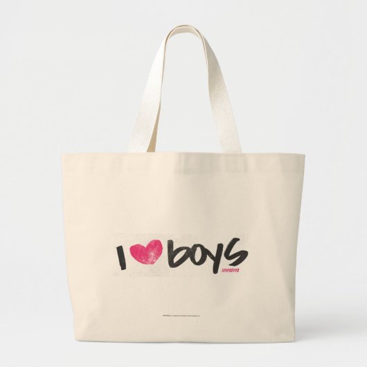 I Heart Boys Magenta Grote Tote Bag (Voorkant)