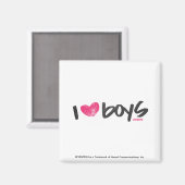 I Heart Boys Magenta Magneet (Voorkant / Achterkant)