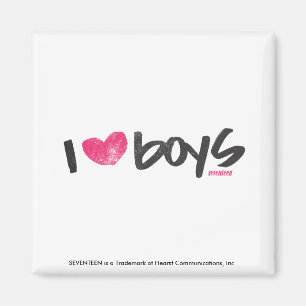 I Heart Boys Magenta Magneet