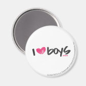 I Heart Boys Magenta Magneet (Voorkant / Achterkant)