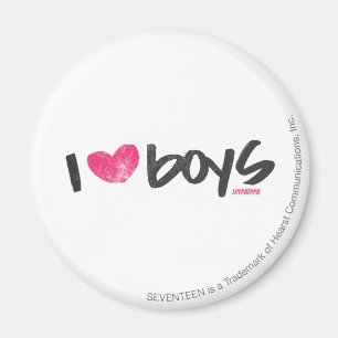 I Heart Boys Magenta Magneet