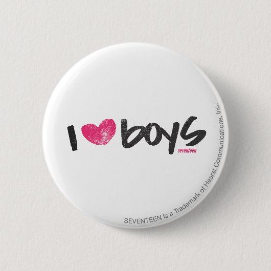 I Heart Boys Magenta Ronde Button 5,7 Cm (Voorkant)