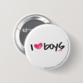 I Heart Boys Magenta Ronde Button 5,7 Cm (Voorkant /achterkant)