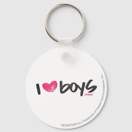 I Heart Boys Magenta Sleutelhanger (Voorkant)