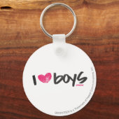I Heart Boys Magenta Sleutelhanger (Voorkant)