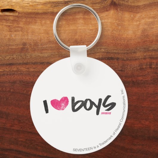 I Heart Boys Magenta Sleutelhanger (Voorkant)