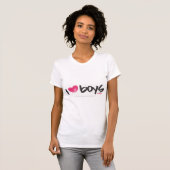 I Heart Boys Magenta T-shirt (Voorkant volledig)