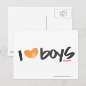 I Heart Boys Oranje Briefkaart (Voorkant / Achterkant)