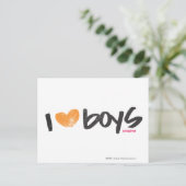 I Heart Boys Oranje Briefkaart (Staand voorkant)
