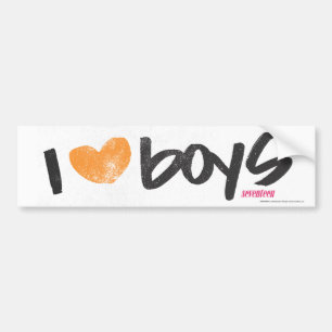 I Heart Boys Oranje Bumpersticker