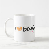 I Heart Boys Oranje Koffiemok (Links)
