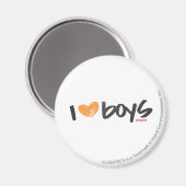 I Heart Boys Oranje Magneet (Voorkant / Achterkant)