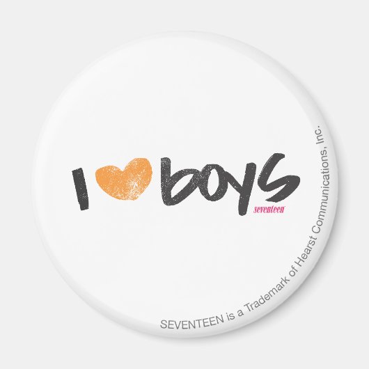 I Heart Boys Oranje Magneet (Voorkant)