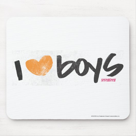 I Heart Boys Oranje Muismat (Voorkant)