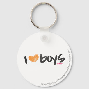 I Heart Boys Oranje Sleutelhanger