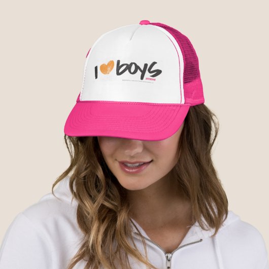 I Heart Boys Oranje Trucker Pet (In situ)