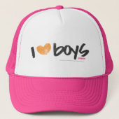 I Heart Boys Oranje Trucker Pet (Voorkant)