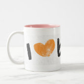 I Heart Boys Oranje Tweekleurige Koffiemok (Links)