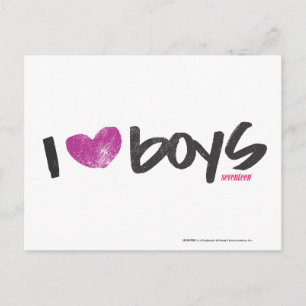 I Heart Boys Paars Briefkaart