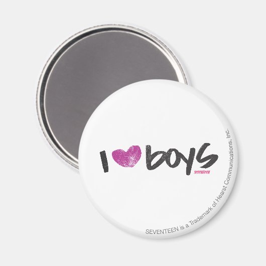 I Heart Boys Paars Magneet (Voorkant / Achterkant)